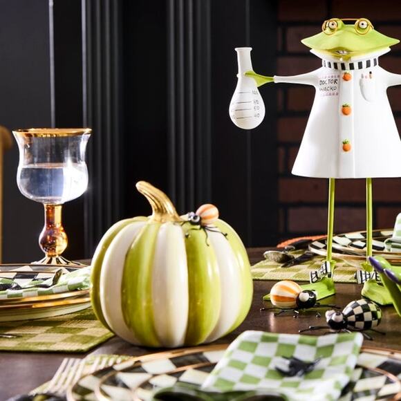 Mackenzie-Childs Fergal's Friend Spider on Small Moss Stripe Pumpkin NEW - Picture 5 of 5